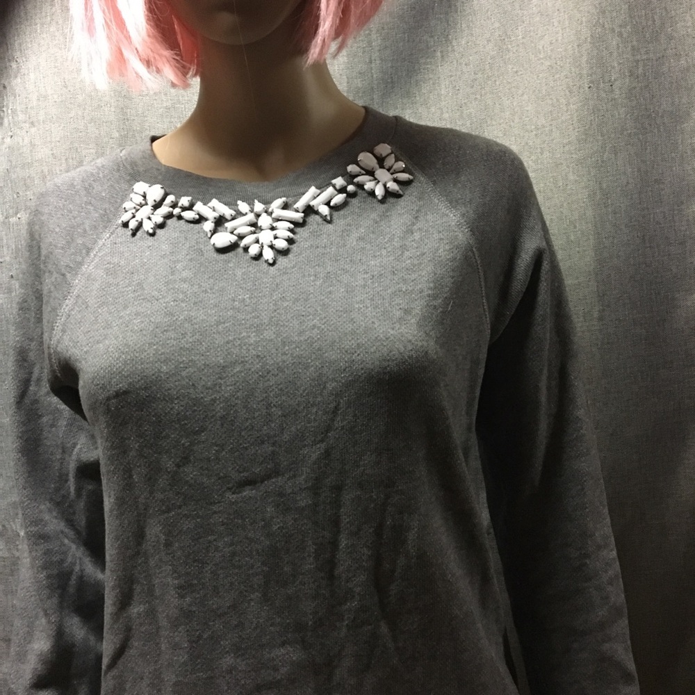 J. Crew Embellished Jeweled Sweatshirt